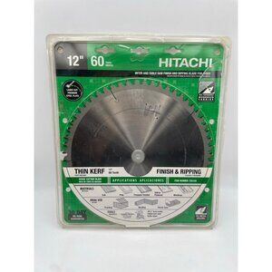 Hitachi 726100 12” Thin Kerf Miter Table Saw Finish Rip Blade Wood 1” Arbor New